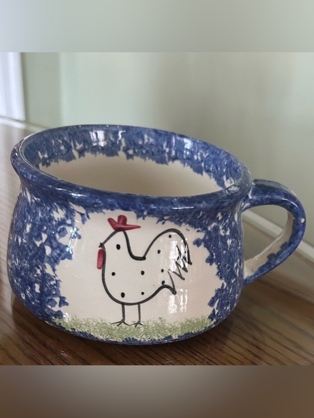 Molly Dallas Blue Spatterware soup mug